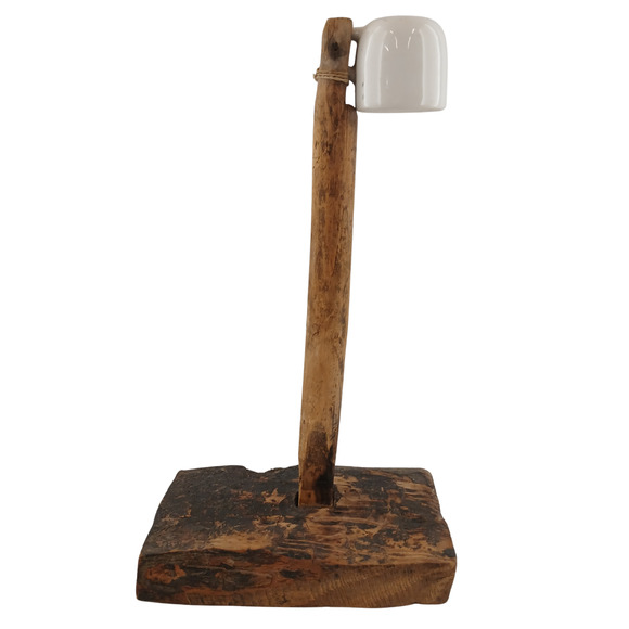 Vintage Korean Folk Art Wooden Bell Sculpture Rustic Home Decor - Picture 2 of 12